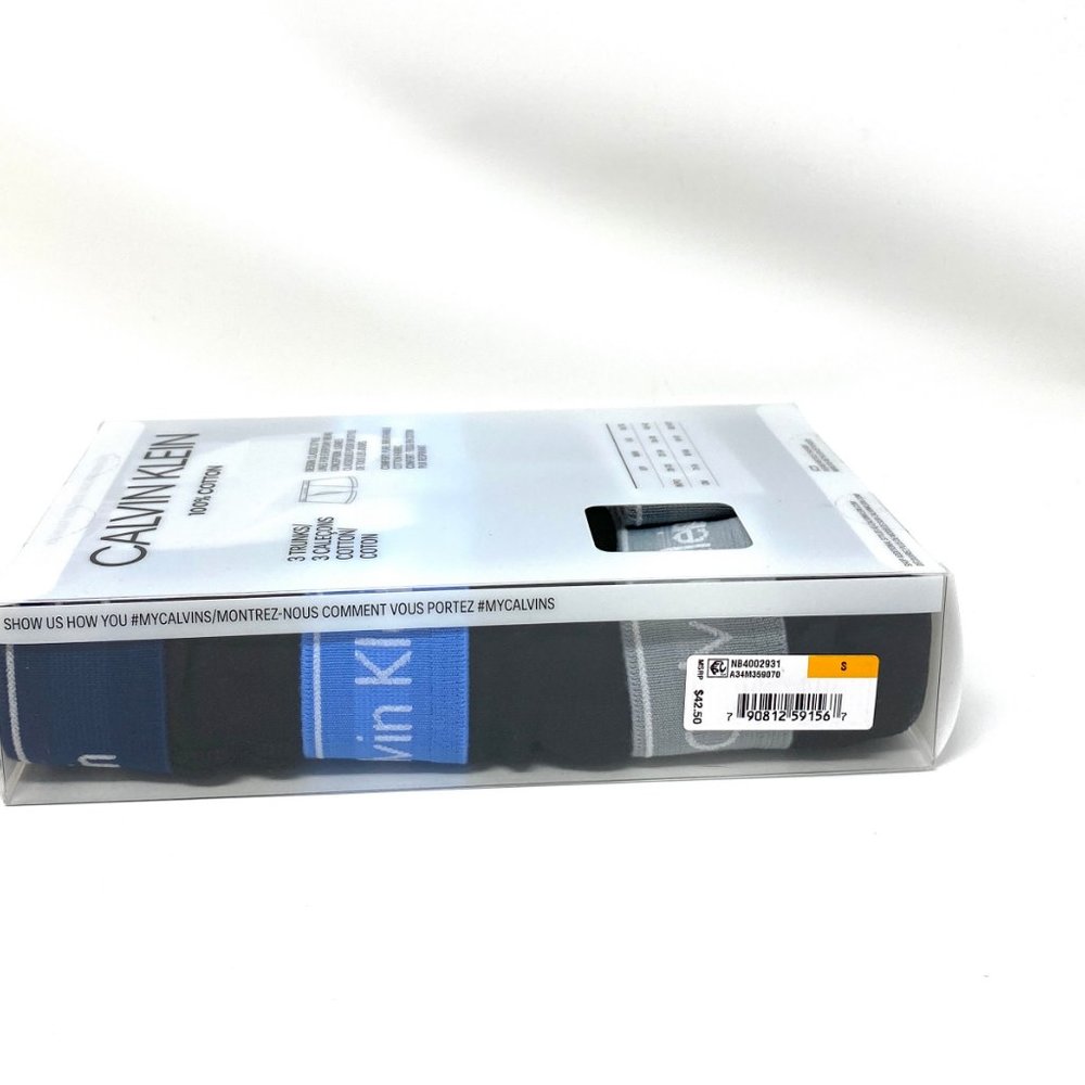 💖MEGA SALE💖 Calvin Klein Mens 3 Pack Cotton  Waistband Trunk Black NB4002931 - Picture 9 of 9